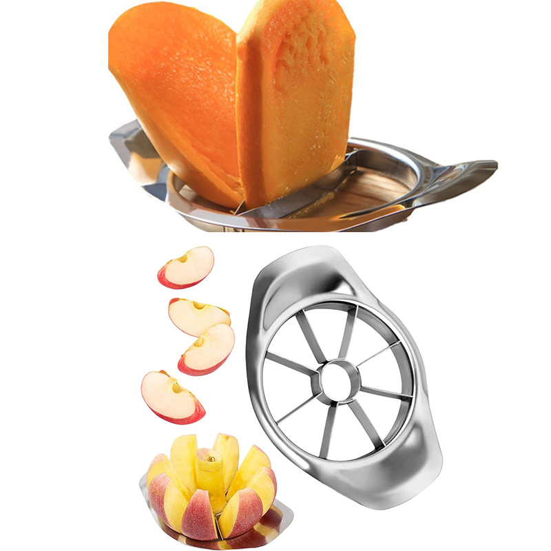 Apple Corer Slicer - Cortador de mango de acero inoxidable,