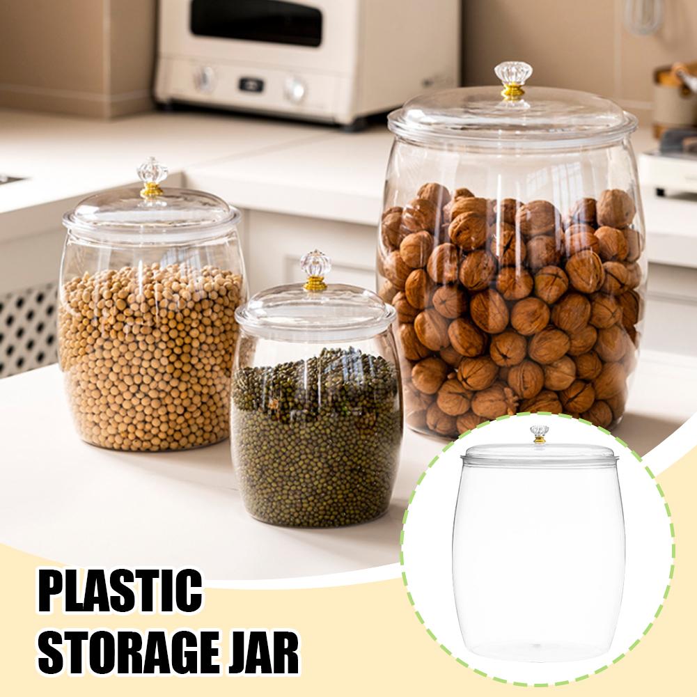 Food Storage Containers - Frasco Grande Transparente de Plástico Sellado