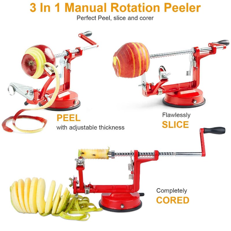 Pelador de Manzanas 3 en 1 con - Apple Corer Slicer reseña y precio